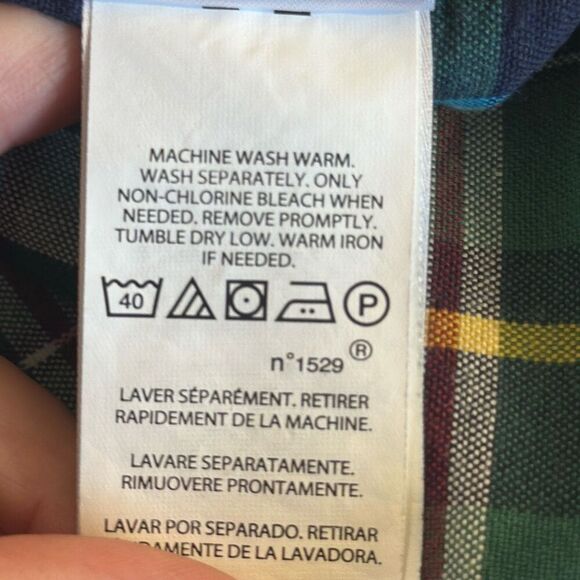 Ralph Lauren Shirt Mens XL Blue Green Plaid Button Up Flesh Color Pony - Picture 7 of 7